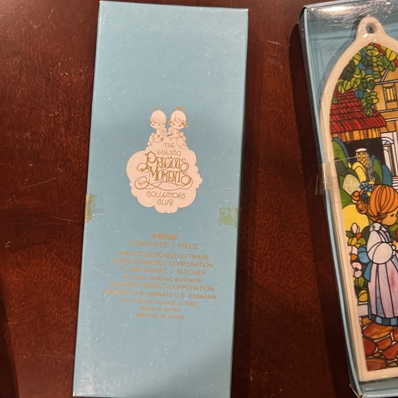1989 ENESCO PRECIOUS MOMENTS COLLECTORS   SET OF 7 STAINED GLASS ORNAMENTS - Picture 6 of 16